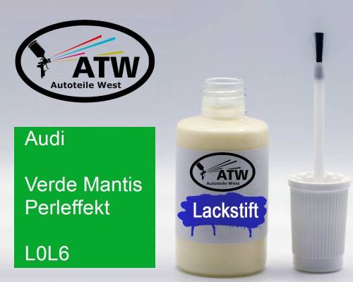 Audi, Verde Mantis Perleffekt, L0L6: 20ml Lackstift, von ATW Autoteile West.